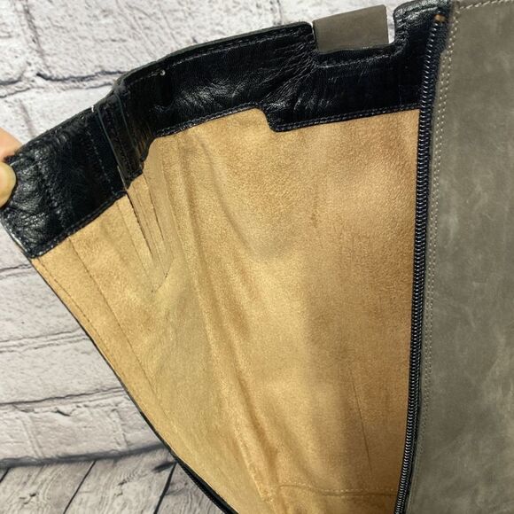 Kennel Und Schmenger Studded‎ Leather Distressed Knee High Boots Gray 7.5 - Picture 10 of 15